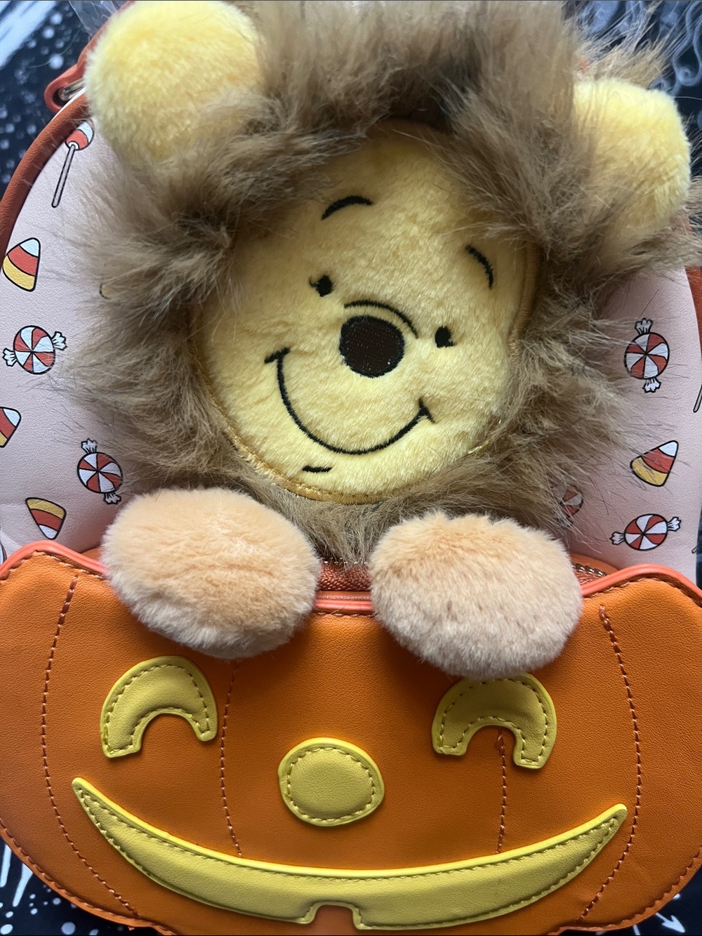 NWT - Disney Winnie the Pooh Lion Costume Pumpkin Mini Backpack - Picture 8 of 9